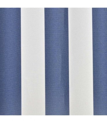 vidaXL Awning Top Sunshade Canvas Blue & White 450x300 cm — Colour: blue and white, Size: 4.5 x 3 m