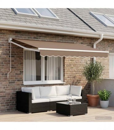 vidaXL Awning Replacement Fabric Taupe 4.5 x 3 m Polyester