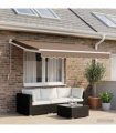 vidaXL Awning Replacement Fabric Taupe 4.5 x 3 m Polyester