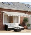 vidaXL Awning Replacement Fabric Light Grey and White 3 x 2.5 m