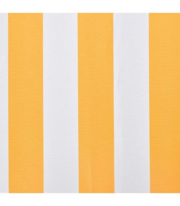 vidaXL Awning Top Sunshade Canvas Orange & White 3.5x2.5 m — Colour: yellow and white, Size: 3.5 x 2.5 m