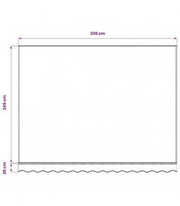 vidaXL Awning Top Sunshade Canvas Orange & White 3.5x2.5 m — Colour: yellow and white, Size: 3.5 x 2.5 m