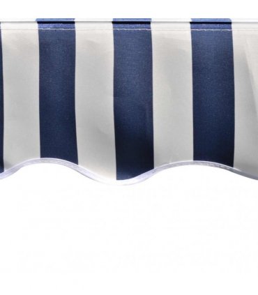 vidaXL Awning Top Sunshade Canvas Blue & White 500x300 cm — Colour: blue and white, Size: 5 x 3 m
