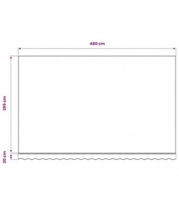 vidaXL Awning Top Sunshade Canvas Blue & White 500x300 cm — Colour: blue and white, Size: 5 x 3 m