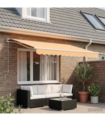 vidaXL Awning Replacement Fabric Sand 3.5 x 2.5 m Polyester
