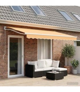 vidaXL Awning Replacement Fabric Sand 4.5 x 3.5 m Polyester