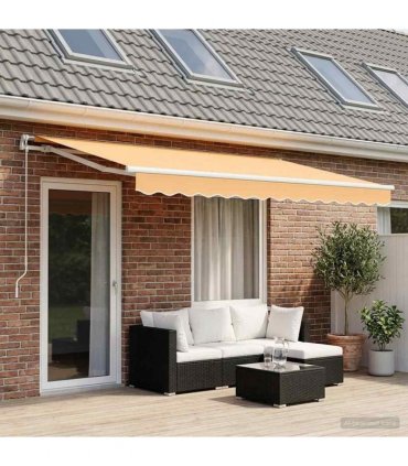 vidaXL Awning Replacement Fabric Sand 4.5 x 3.5 m Polyester