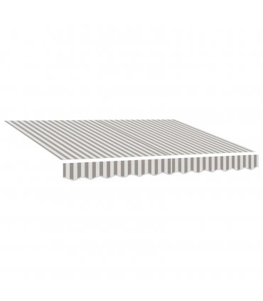 vidaXL Awning Replacement Fabric Light Grey and White 4.5 x 3 m