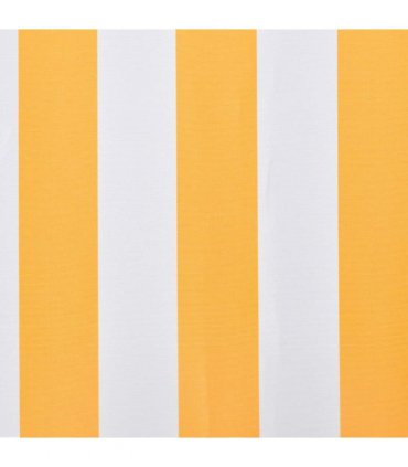 vidaXL Awning Top Sunshade Canvas Orange & White 500x300 cm — Colour: yellow and white, Size: 5 x 3 m