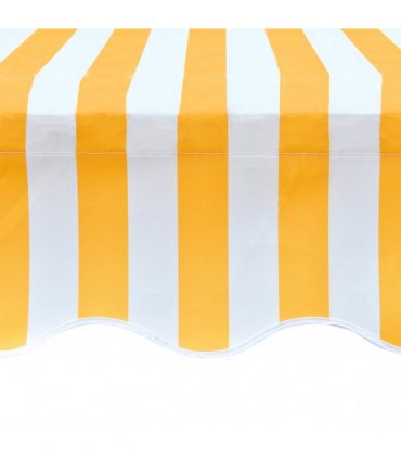 vidaXL Awning Top Sunshade Canvas Orange & White 500x300 cm — Colour: yellow and white, Size: 5 x 3 m