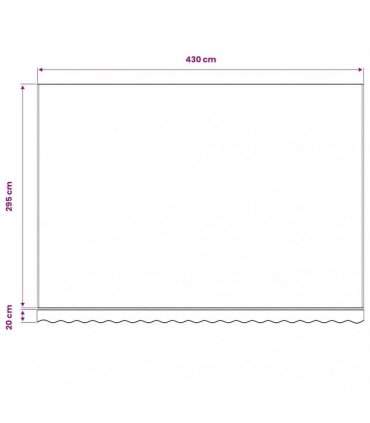 vidaXL Awning Top Sunshade Canvas Orange & White 4.5x3 m — Colour: yellow and white, Size: 4.5 x 3 m