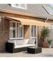 vidaXL Awning Replacement Fabric Sand 4 x 3 m Polyester