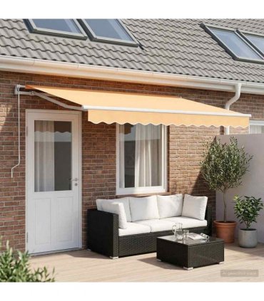 vidaXL Awning Replacement Fabric Sand 4 x 3.5 m Polyester