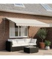vidaXL Awning Replacement Fabric Light Grey and White 3.5 x 2.5 m