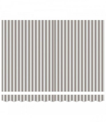 vidaXL Awning Replacement Fabric Light Grey and White 6 x 3.5 m