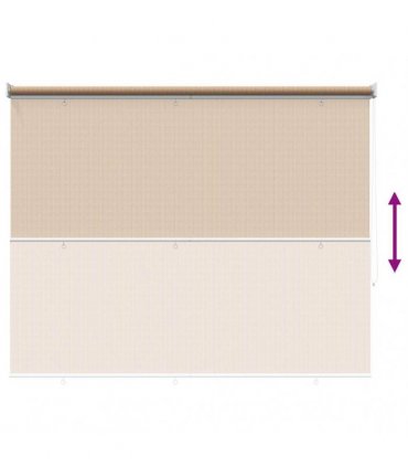 vidaXL Outdoor Roller Blind 125(W)x230(H) cm Beige — Size: 120 x 230 cm