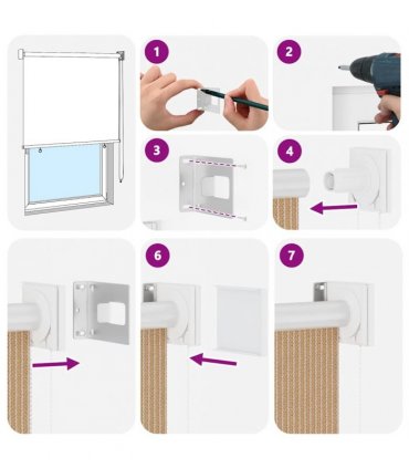 vidaXL Outdoor Roller Blind 125(W)x230(H) cm Beige — Size: 120 x 230 cm
