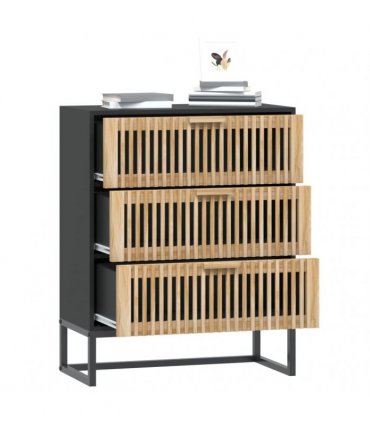 vidaXL Sideboard Black 60x30x75 cm Engineered Wood — V0672199470
