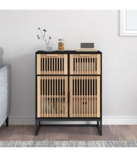 vidaXL Sideboard Black 60x30x75 cm Engineered Wood — V0672199471