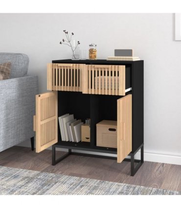 vidaXL Sideboard Black 60x30x75 cm Engineered Wood — V0672199471