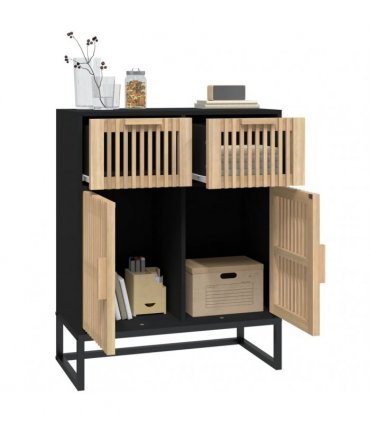 vidaXL Sideboard Black 60x30x75 cm Engineered Wood — V0672199471