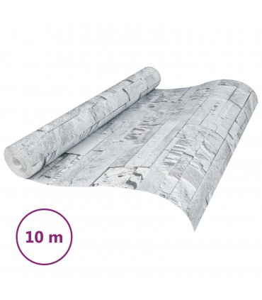 vidaXL 3D Stone Wallpaper Light Grey 10 x 0.53 m Non-Woven Fabric