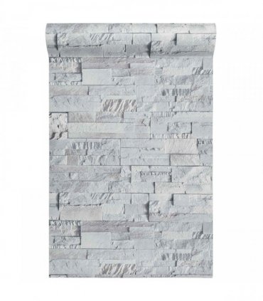vidaXL 3D Stone Wallpaper Light Grey 10 x 0.53 m Non-Woven Fabric