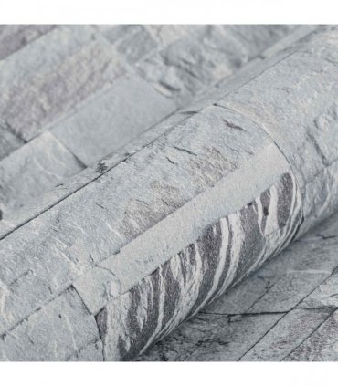 vidaXL 3D Stone Wallpaper Light Grey 10 x 0.53 m Non-Woven Fabric