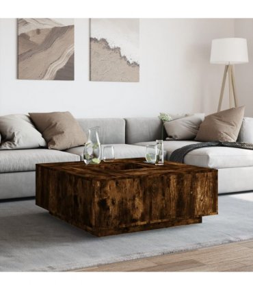 vidaXL Coffee Table Smoked Oak 100x100x40 cm Engineered Wood