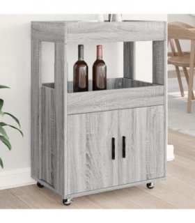 vidaXL Bar Cart Grey Sonoma 60x39.5x89 cm Engineered Wood