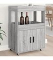 vidaXL Bar Cart Grey Sonoma 60x39.5x89 cm Engineered Wood