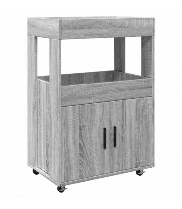 vidaXL Bar Cart Grey Sonoma 60x39.5x89 cm Engineered Wood