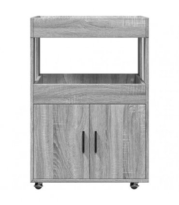 vidaXL Bar Cart Grey Sonoma 60x39.5x89 cm Engineered Wood
