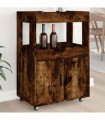 vidaXL Bar Cart Smoked Oak 60x39.5x89 cm Engineered Wood