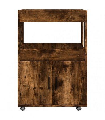 vidaXL Bar Cart Smoked Oak 60x39.5x89 cm Engineered Wood