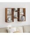 vidaXL Wall Shelf Old Wood 96x18x60 cm Engineered Wood
