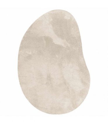 vidaXL Area Rugs HUARTE Beige 80 x 150 cm Polyester — Model: Oval-raindrop