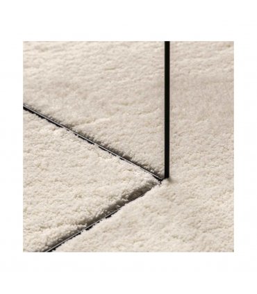 vidaXL Area Rugs HUARTE Beige 80 x 150 cm Polyester — Model: Oval-raindrop