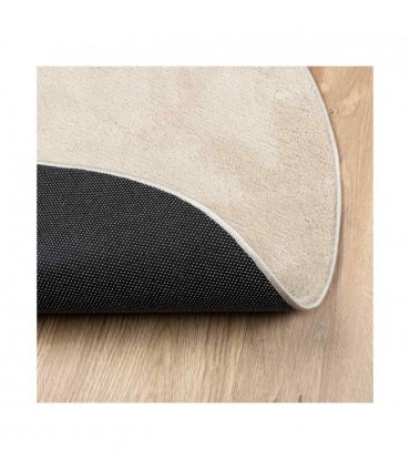 vidaXL Area Rugs HUARTE Beige 80 x 150 cm Polyester — Model: Oval-raindrop