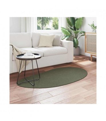 vidaXL Area Rugs HUARTE Forest green 80 x 150 cm Polyester — Model: Oval-raindrop