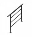 [Same Code：04286986]Handrails for Outdoor Steps, Wrought Iron Handrail Fits 1 to 4 Steps, Transitional Handrail with Installation Kit, Black