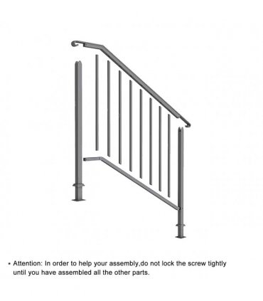 [Same Code：11384510  73142795]Artisasset Matte Black Outdoor 3 Level Iron Handrail