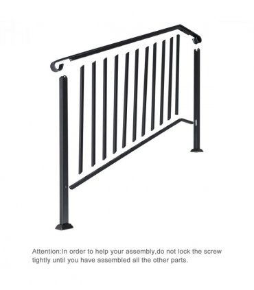 [Same Code：81504920  40310676]Artisasset Matte Black Outdoor 4 Level Iron Handrail