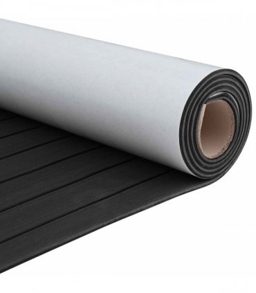 vidaXL Boat Mat Striped Dark Grey and Black 240 x 90 cm EVA