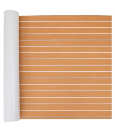 vidaXL Boat Mat Striped Brown and White 240 x 90 cm EVA