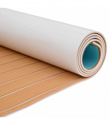 vidaXL Boat Mat Striped Brown and White 240 x 90 cm EVA