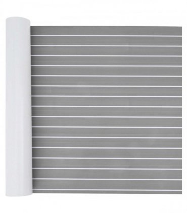 vidaXL Boat Mat Striped Light Grey and White 240 x 90 cm EVA