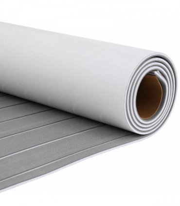 vidaXL Boat Mat Striped Light Grey and White 240 x 90 cm EVA