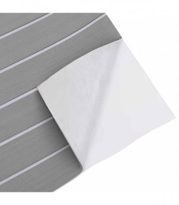 vidaXL Boat Mat Striped Light Grey and White 240 x 90 cm EVA