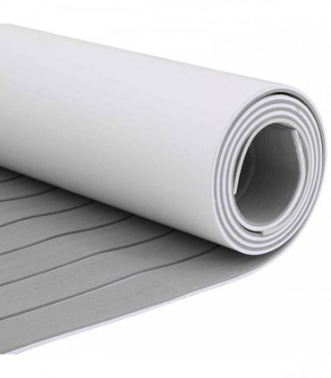 vidaXL Boat Mat Striped Light Grey and White 240 x 60 cm EVA
